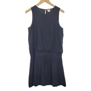 J Crew Small Black Silk Blouson Dress Sleeveless